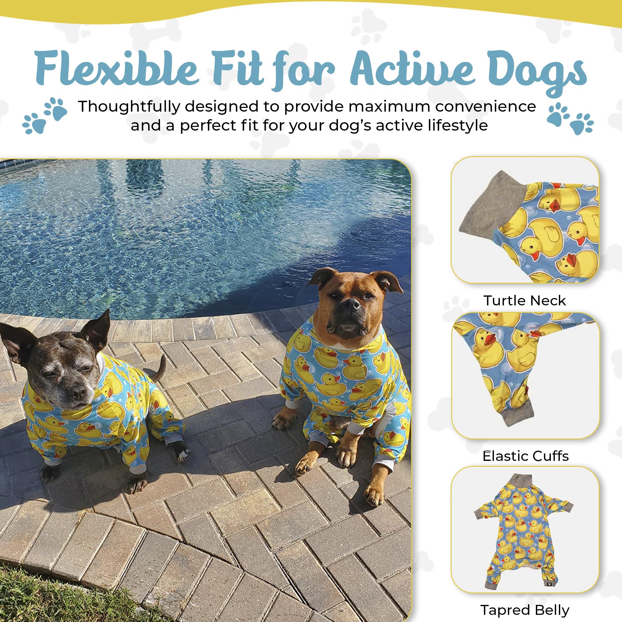 Tooth & Honey Pit Bull Pajamas costuras reforzadas: durabilidad para pecho ancho
