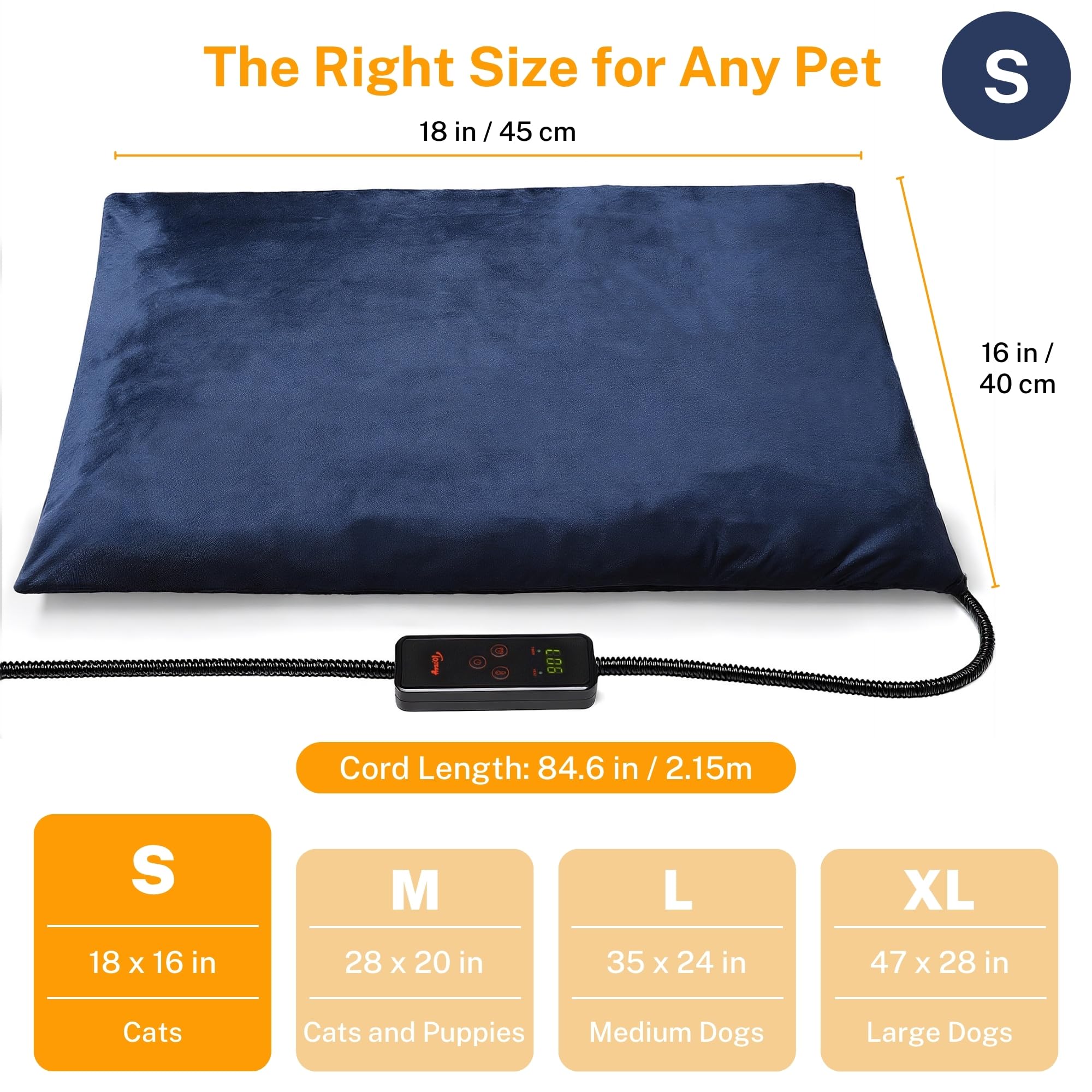 Toozey almohadilla calor con cable resistente frente a mordidas.