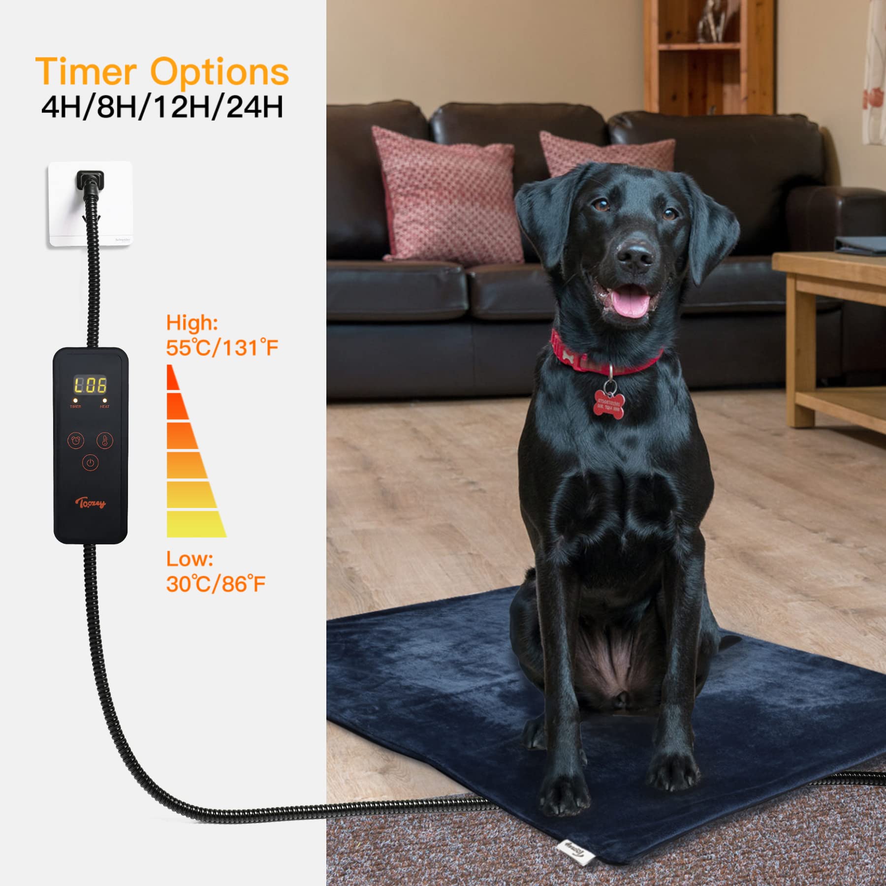 Toozey diseño de doble protección de cable para mayor seguridad.