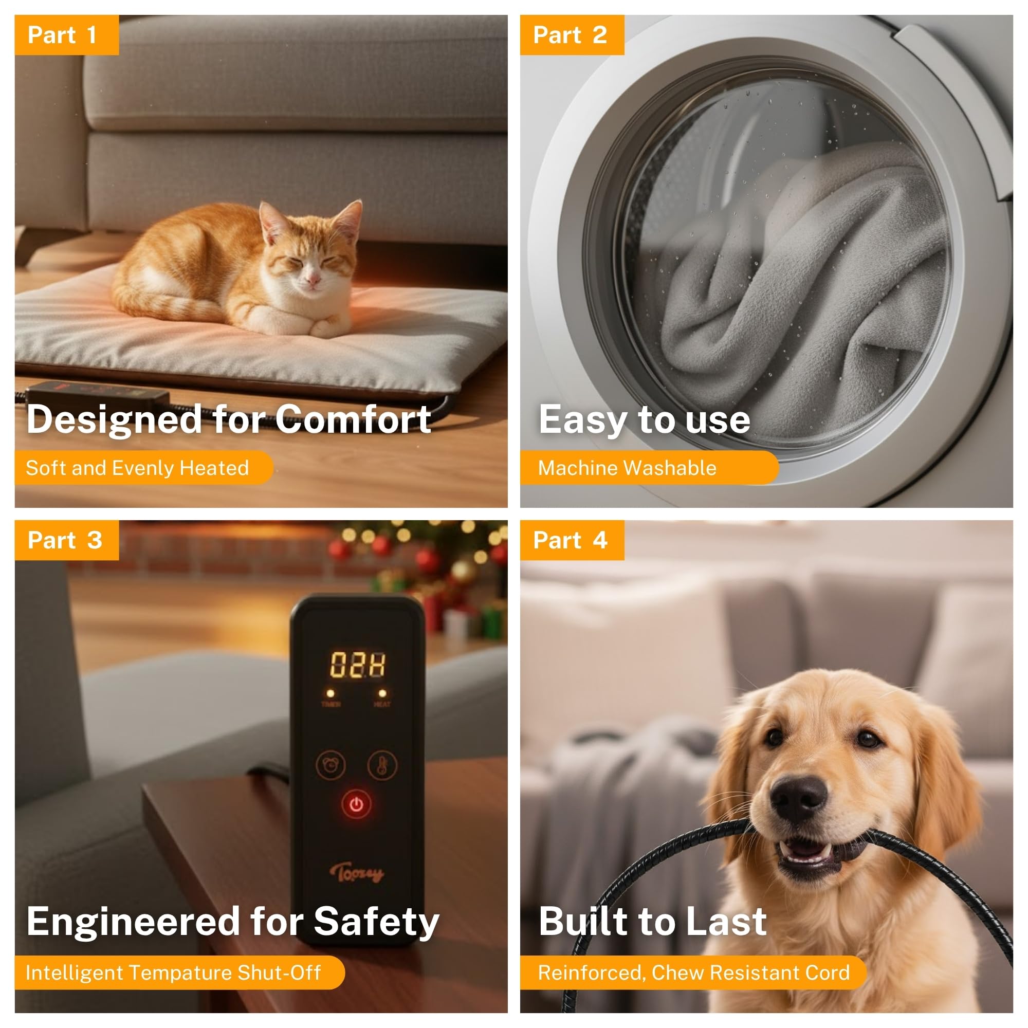 Toozey diseño interior estable que distribuye el calor uniformemente.