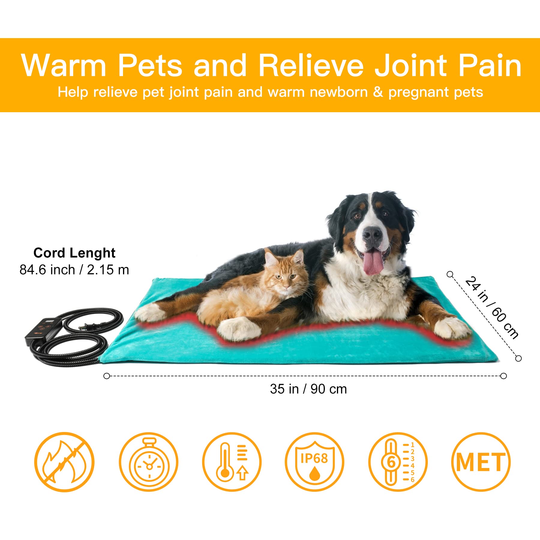 Toozey control con pantalla y ajuste de temperatura para calor cómodo.