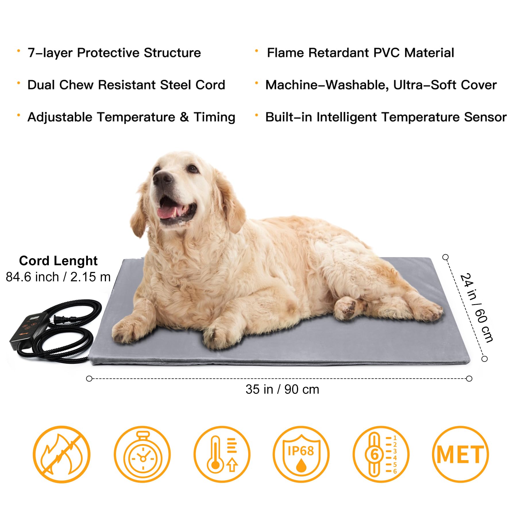 Toozey manta, cable resistente a la masticación para seguridad de mascotas curiosas.