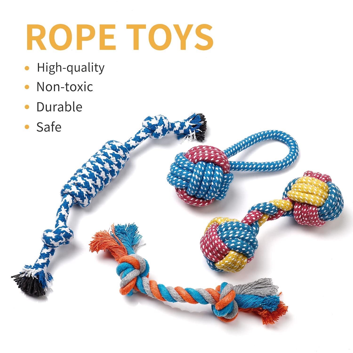 Toozey set de 7 juguetes coloridos para perros pequeños.
