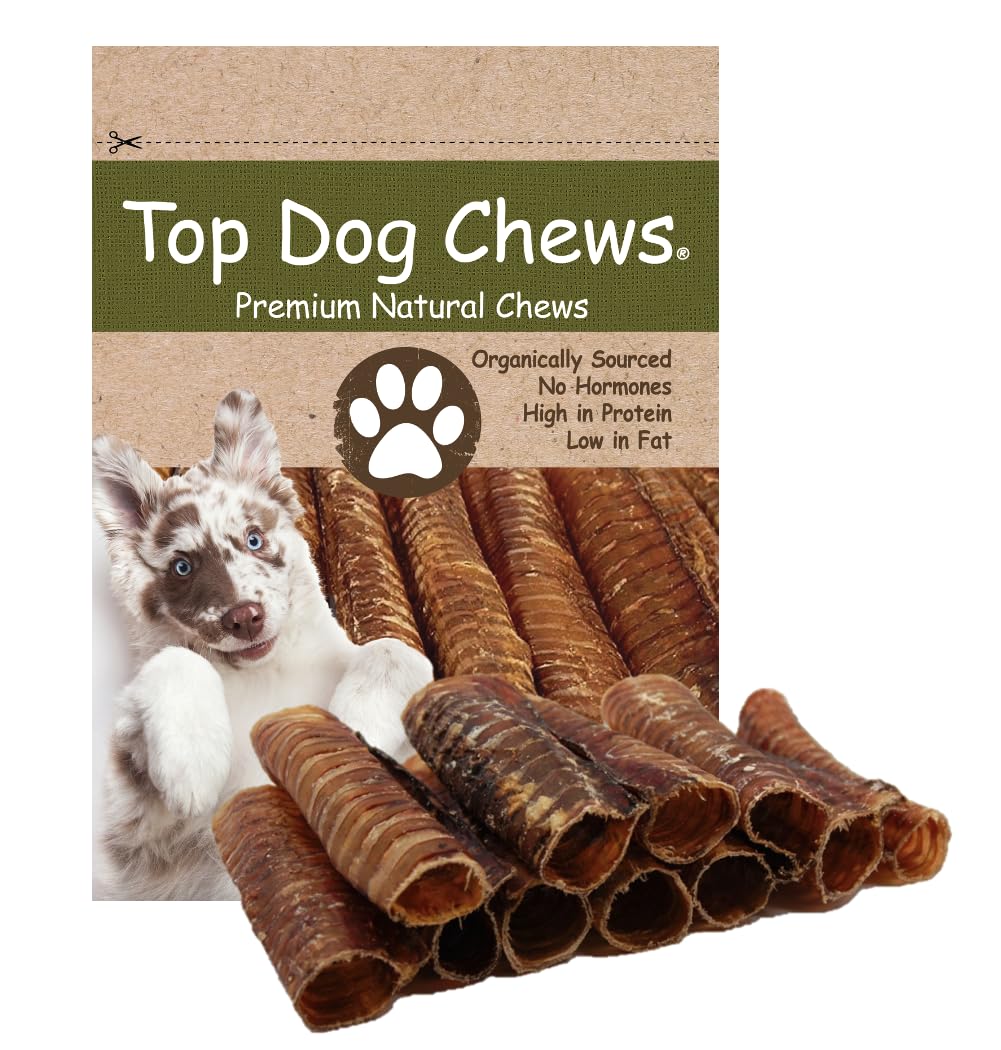 Top Dog Chews Tráquea bovina 6 pulgadas para cuidado dental y mordida saludable