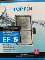 Cartuchos Top Fin EF-S con carbón activo para filtración eficiente del acuario.