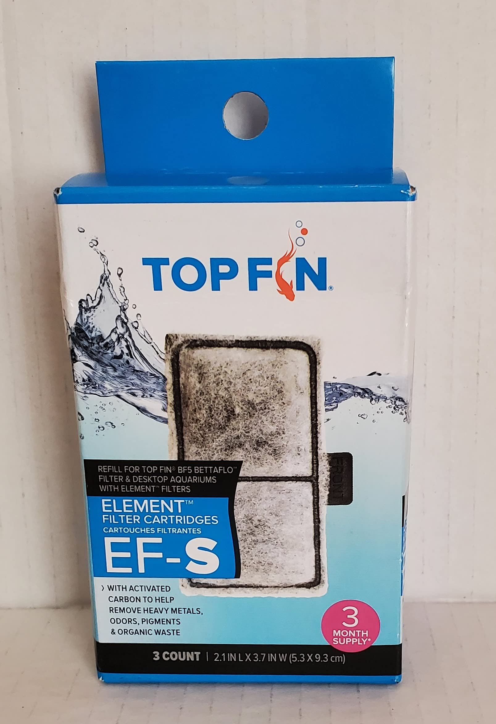 Cartucho Top Fin EF-S Element para filtración eficiente en acuarios pequeños.