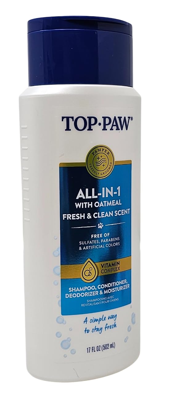 Top Paw Champú Avena, aroma fresco que acompaña el baño.