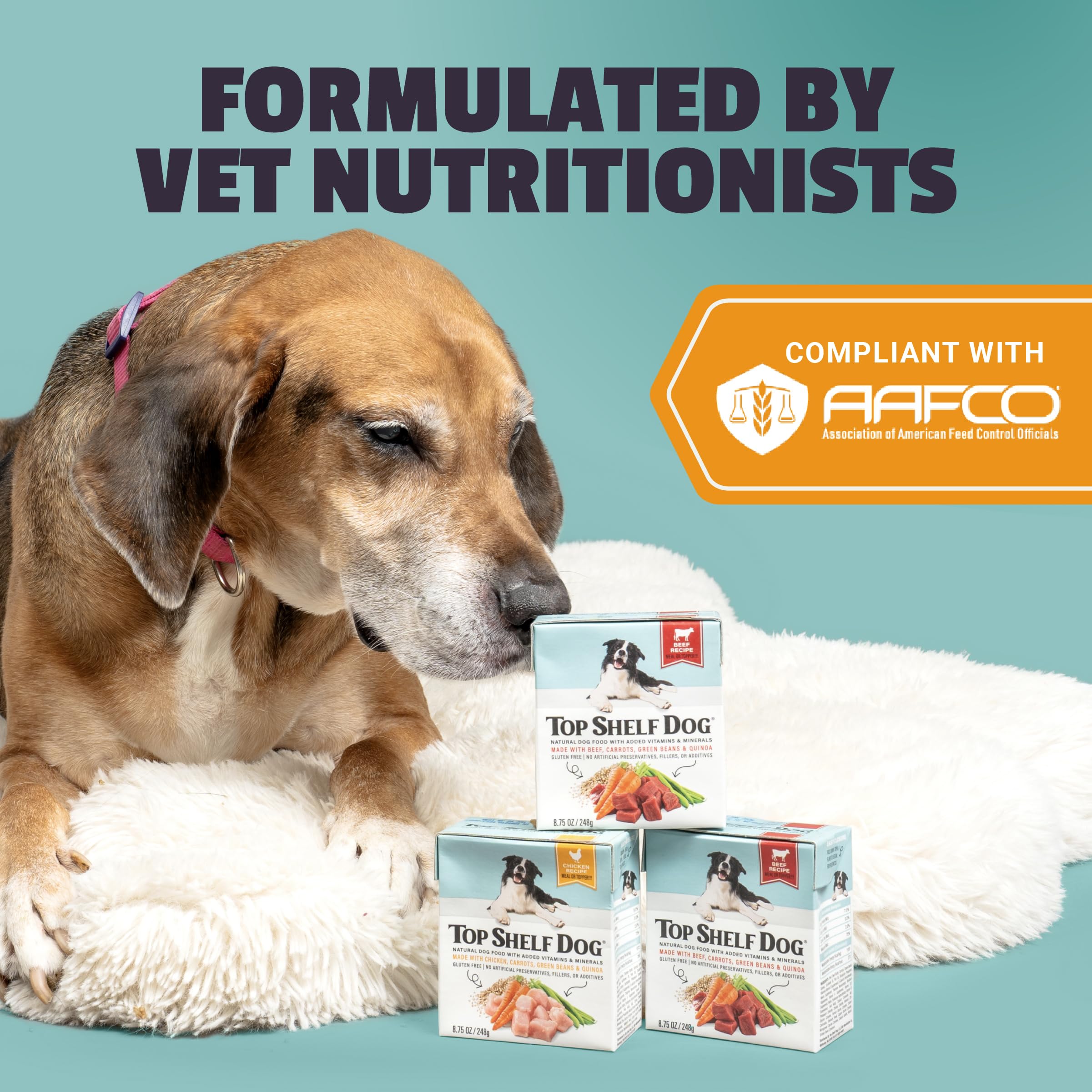 Top Shelf Dog análisis nutricional y energía metabizable para guiar la ración.