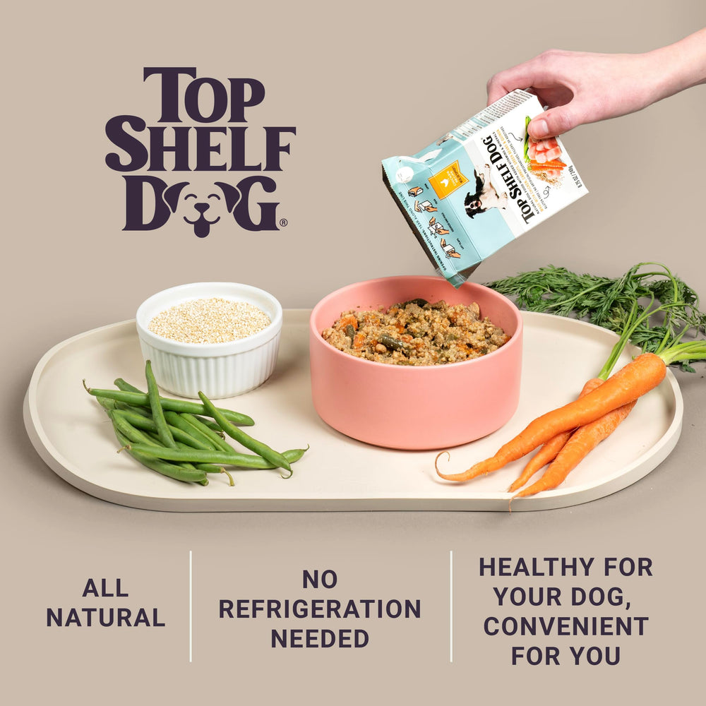 Top Shelf Dog envases prácticos sin necesidad de descongelar.