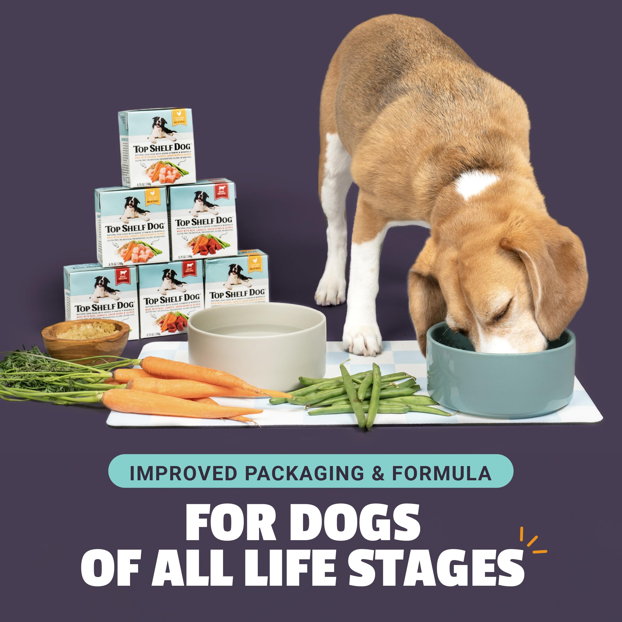 Top Shelf Dog sin conservantes artificiales y sin gluten para perros sensibles.