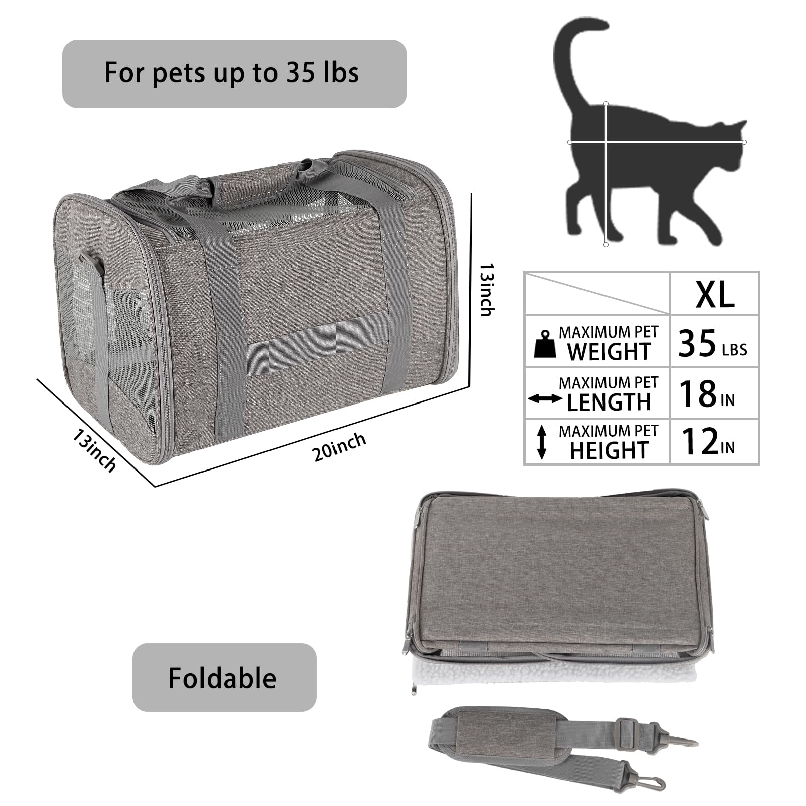 Top Tasta dos-asas-ajustables, transporte ergonómico para mascota durante el viaje.