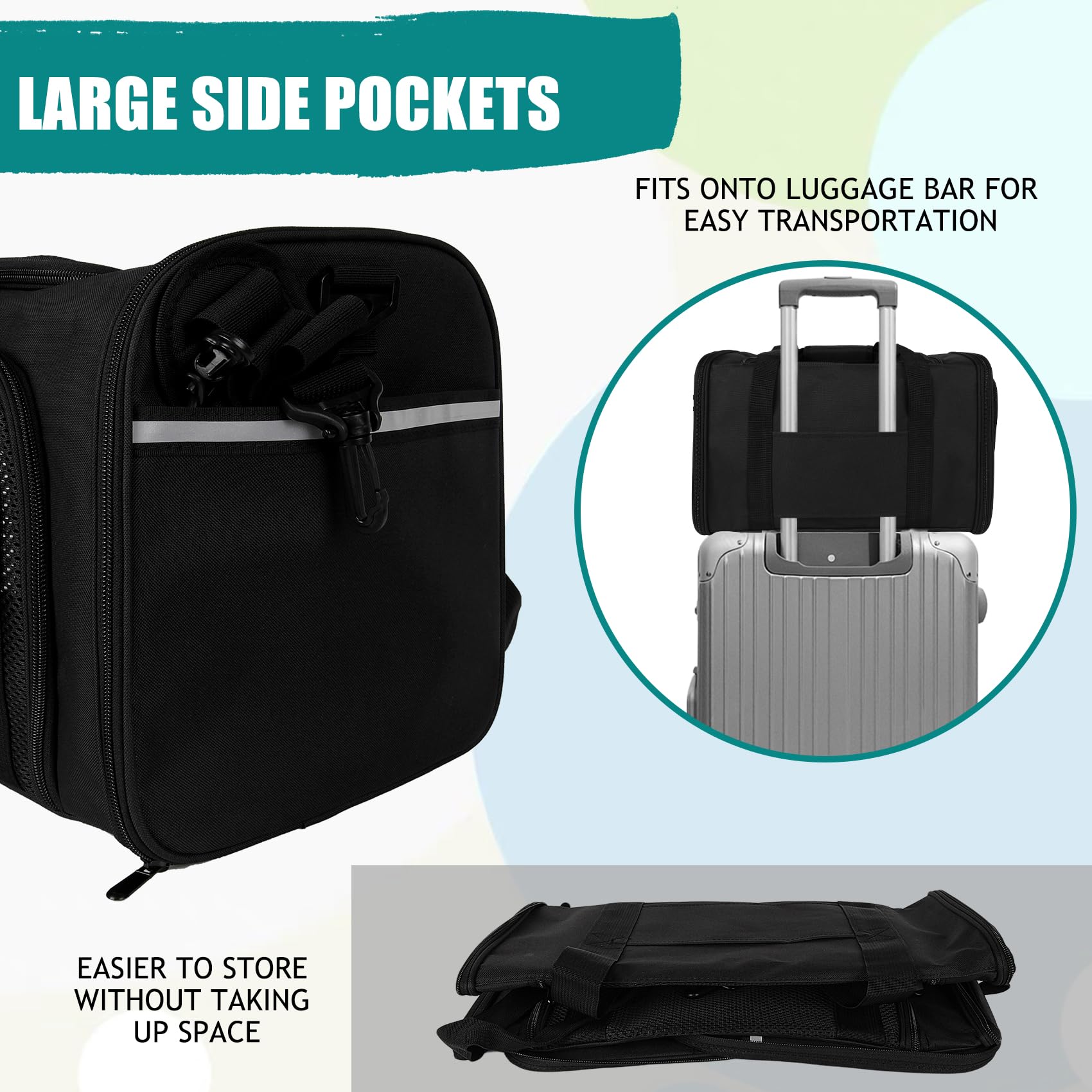 Top tasta portador diseño plegable para ahorro de espacio.
