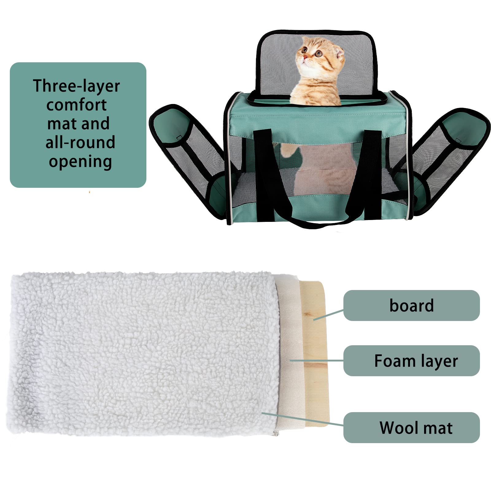 Transportín Top Tasta para gato plegable, fácil de guardar durante el viaje.