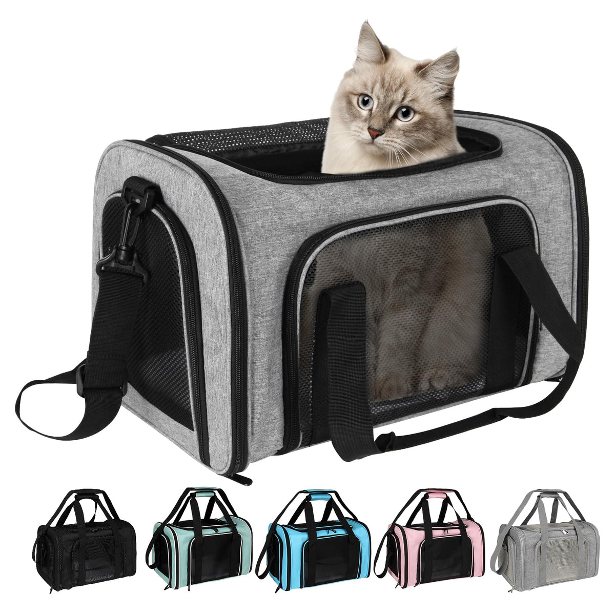 Top tasta Transportín para perros y gatos, material resistente para viajes seguros