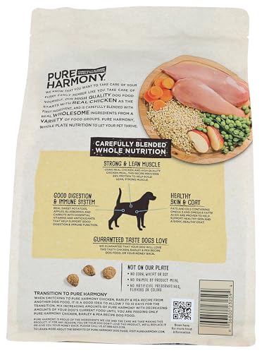 Topco Associates Pure Harmony, tazón-alimento-perro-pollo-cebada, experiencia de comida sabrosa para mascotas.