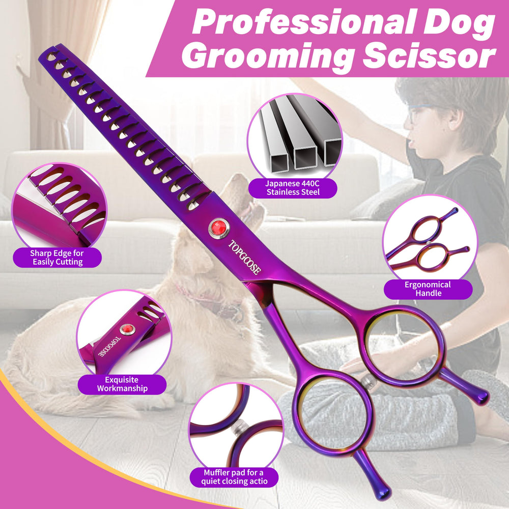 TOPGOOSE Acero japonés 440C garantiza filo duradero para mascotas