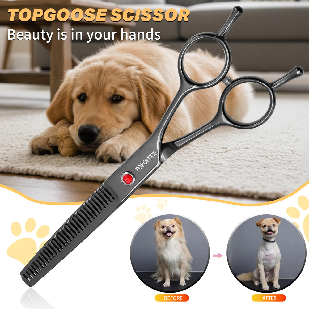 TopGoose tijera 7-5 pulgadas con mango ergonómico para grooming