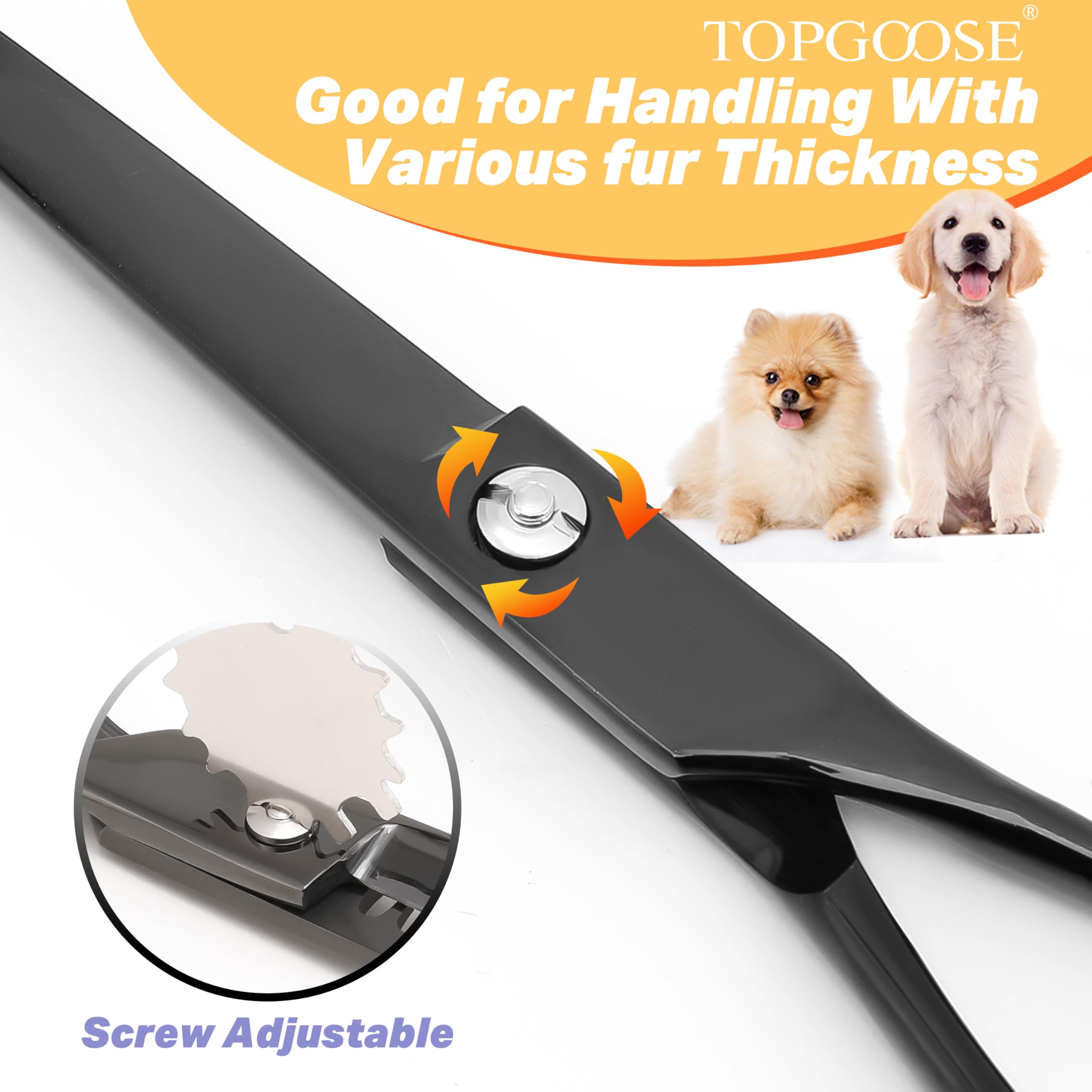 TopGoose tijeras de corte preciso para cara y orejas de mascotas.