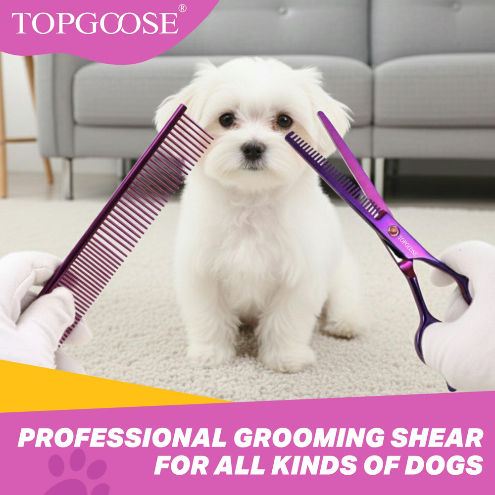 TOPGOOSE tijeras-despunte-perros uso casa y profesional para grooming
