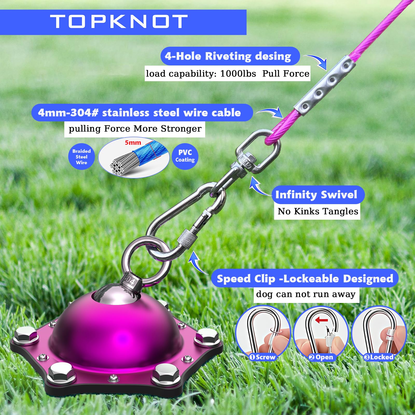 TOPKNOT instalación exterior fácil, listo para usar