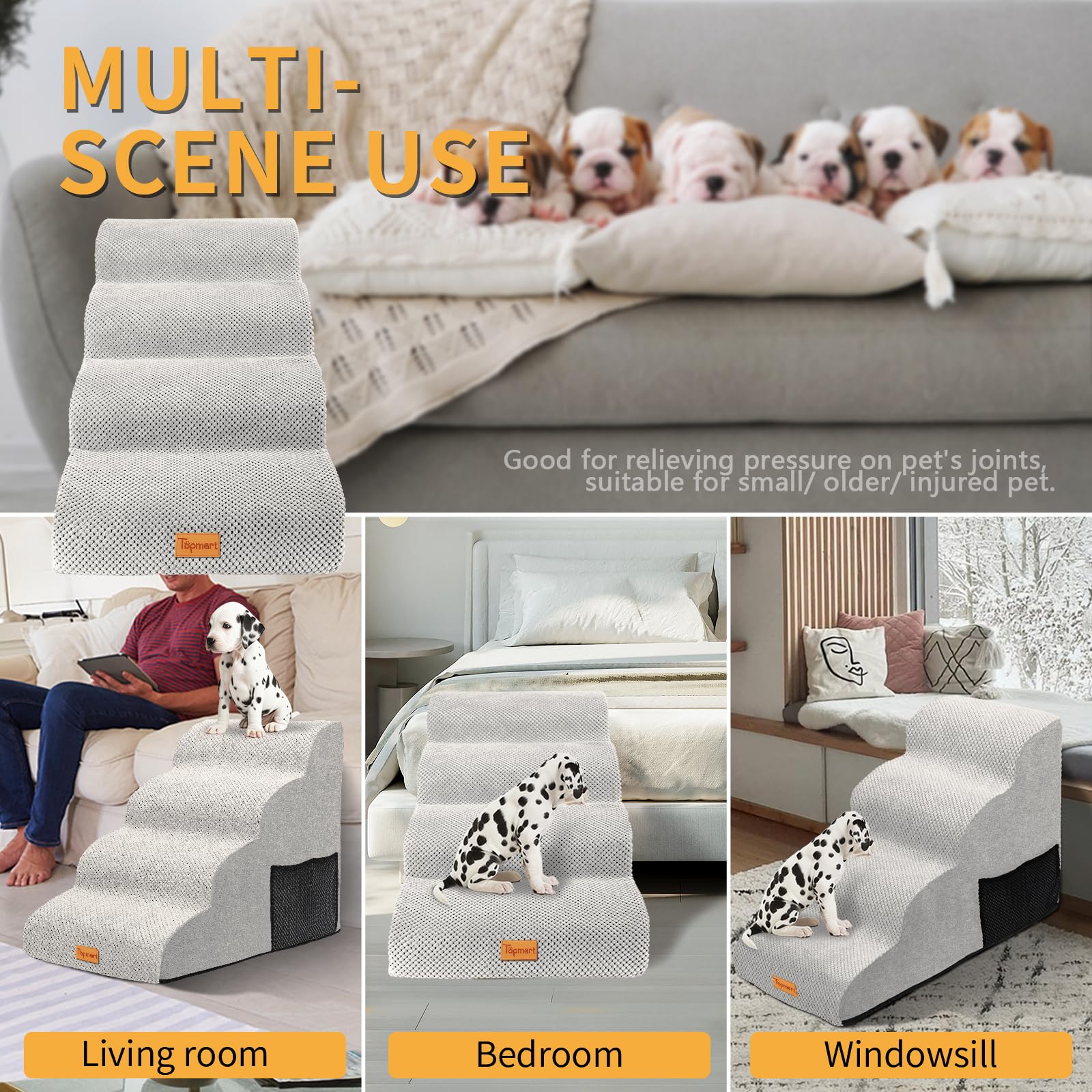 Topmart escalones con dimensiones 28.5 x 15.7 x 20.5 pulgadas para camas