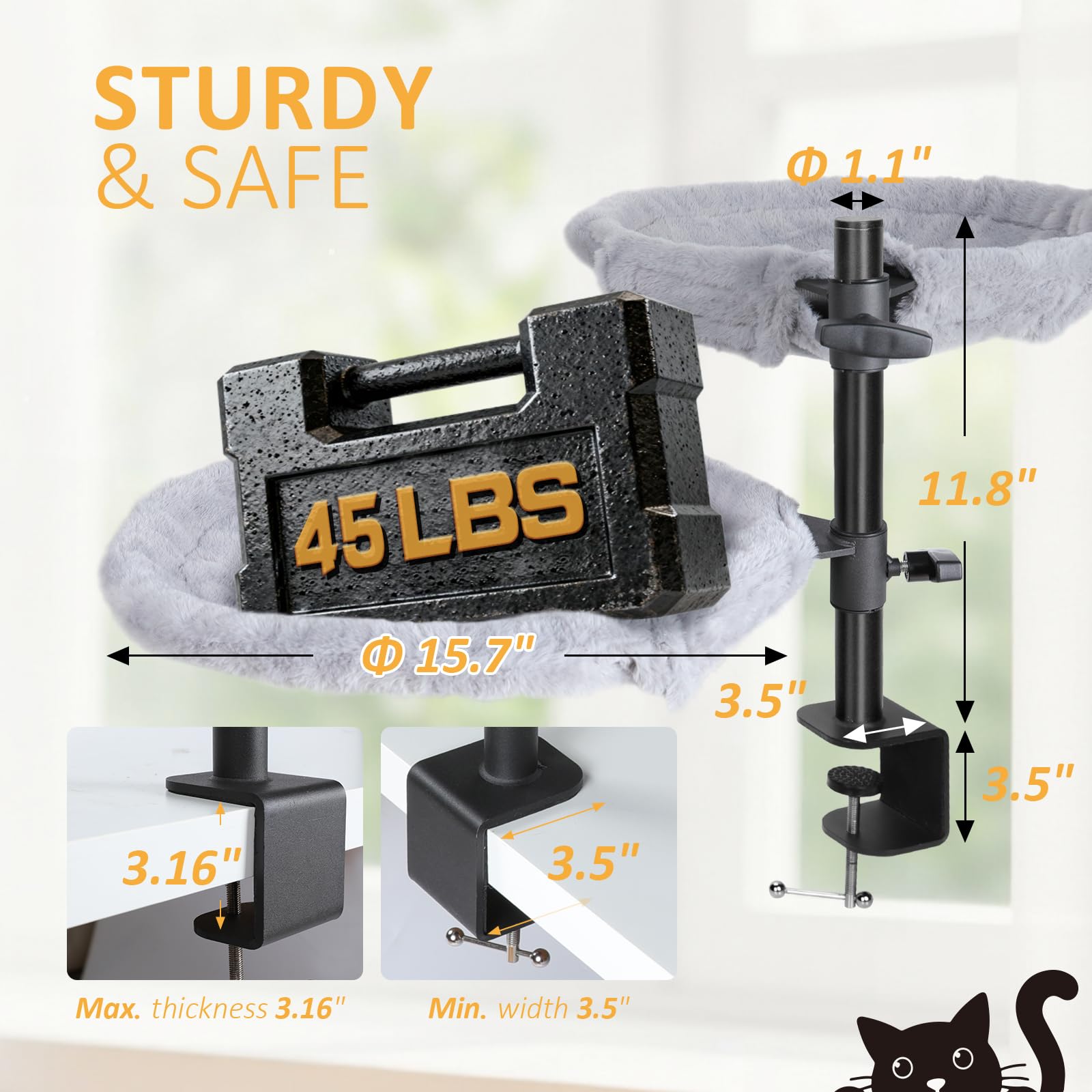 Topmart sistema de sujeción con abrazadera para escritorio, instalación rápida
