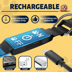 TOPOTO collar recargable USB, carga rápida para caminatas largas