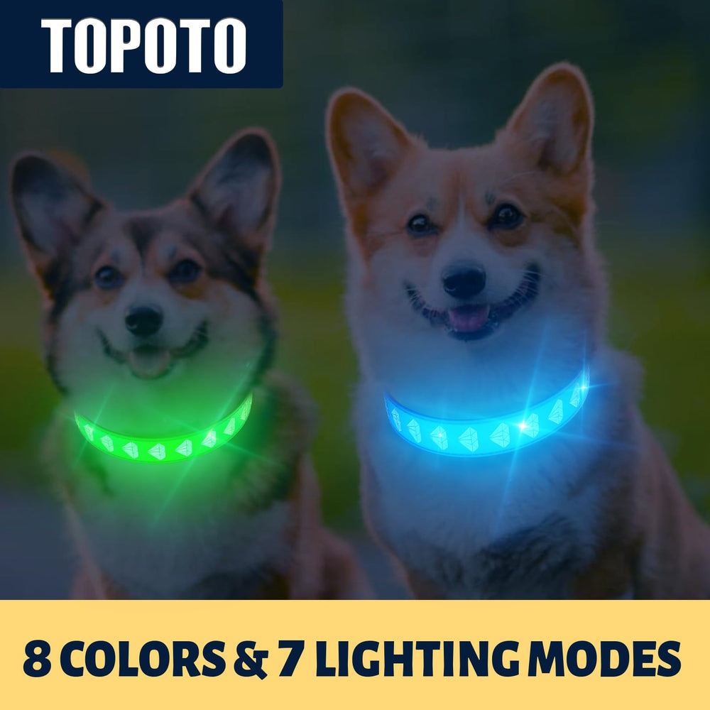 TOPOTO collar con 15 modos de iluminación, estilo y visibilidad personalizable
