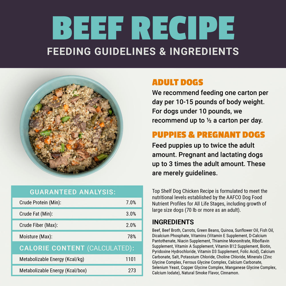 Top Shelf Dog, producido en EEUU y Canadá en cocina certificada.