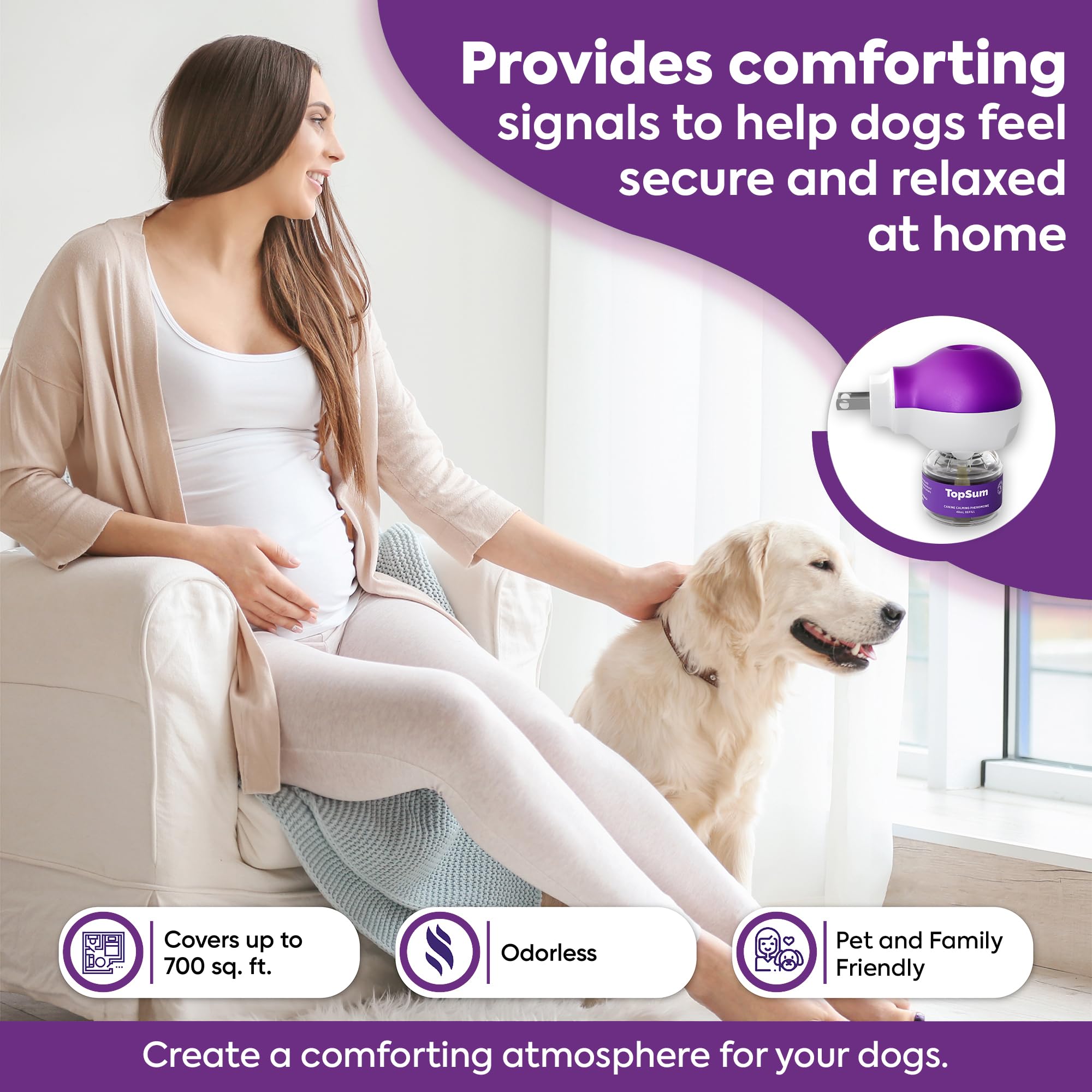 TopSum difusor para perro cobertura 750 pies cuadrados mantiene ambiente estable