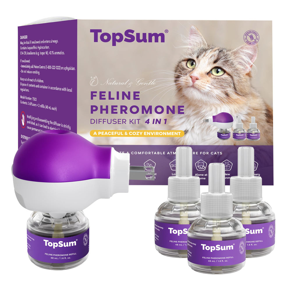 Difusor TopSum para gatos, enfoque relajante para un ambiente más tranquilo.