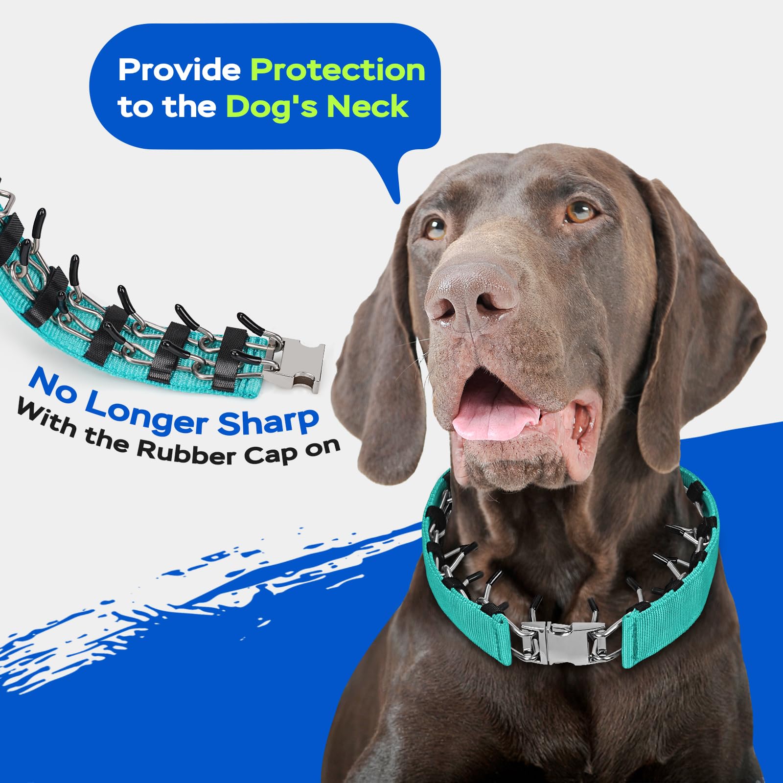 Toptakeit ajuste personalizado collar púas, se adapta a perros en crecimiento.