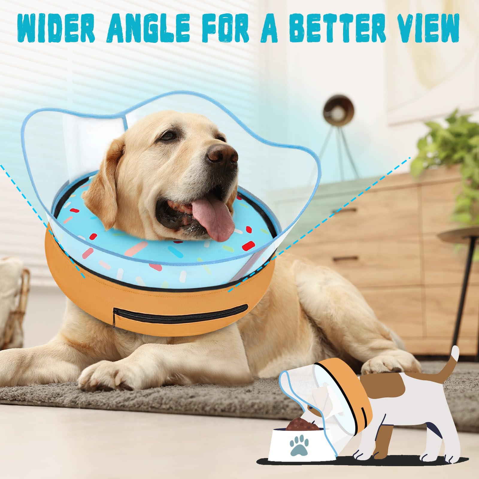 Toptakeit collar rosquilla inflable para perro, cierre ajustable para un ajuste seguro.