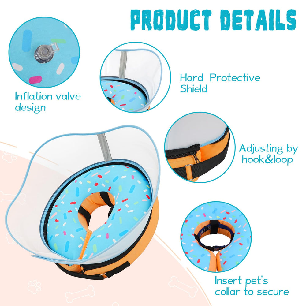 Toptakeit collar rosquilla inflable para perro, diseño versátil para distintos cuerpos.