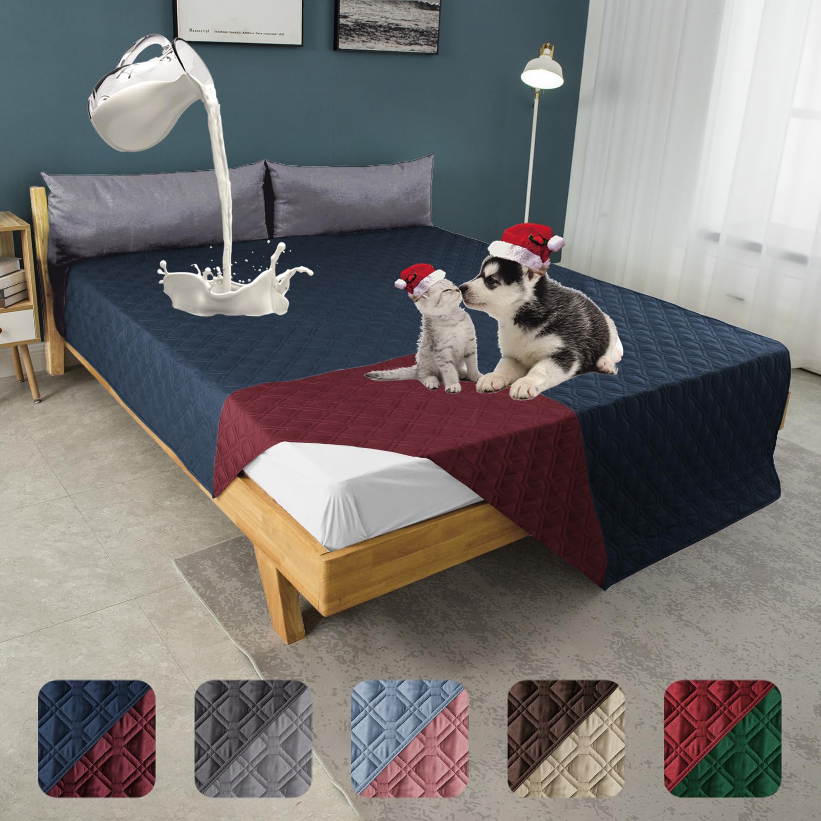 Funda impermeable para cama de perro Topthumbs protege contra líquidos