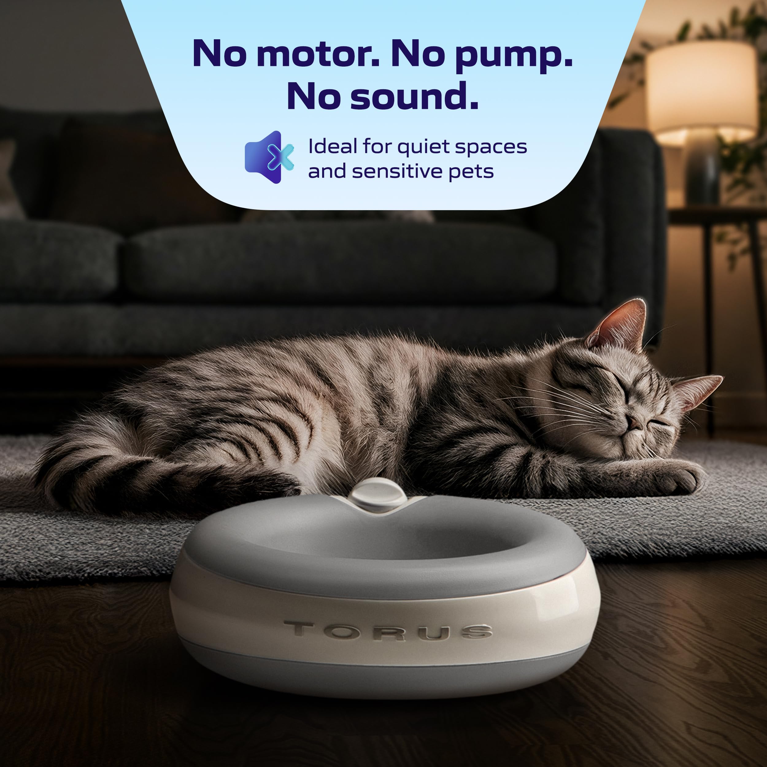 Torus Pet para jaulas y coches, diseño sin derrames.
