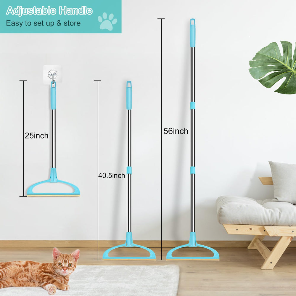 Mango ajustable de 56 pulgadas facilita el alcance en casa.