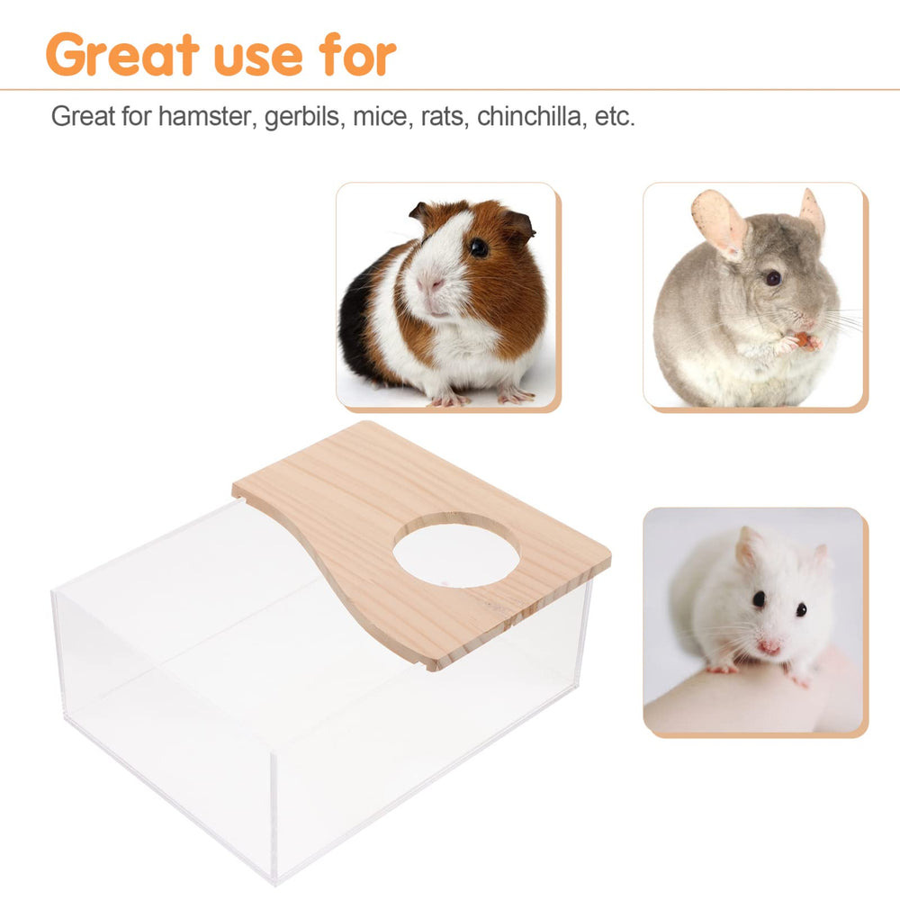 Totority caja de arena para hámster transparente, permite observar el baño con claridad.