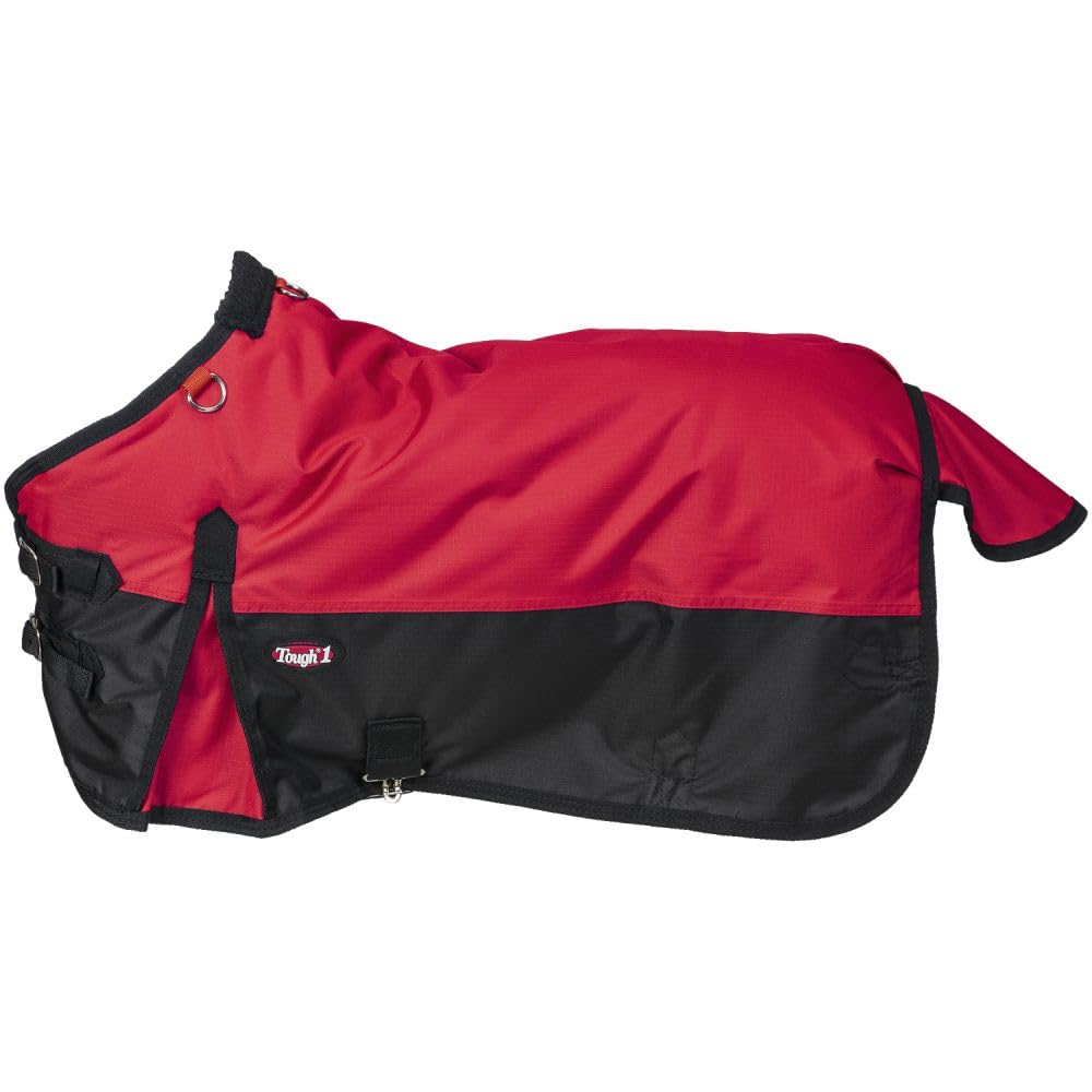 Manta Tough1 Turnout Mini 600D roja, protección impermeable para caballos en climas fríos