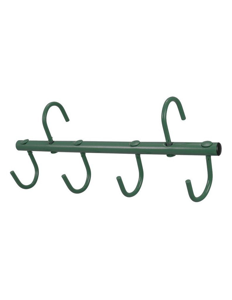 Tough 1 percha para aparejos con cuatro puntas en verde caza, práctico para colgar en establo
