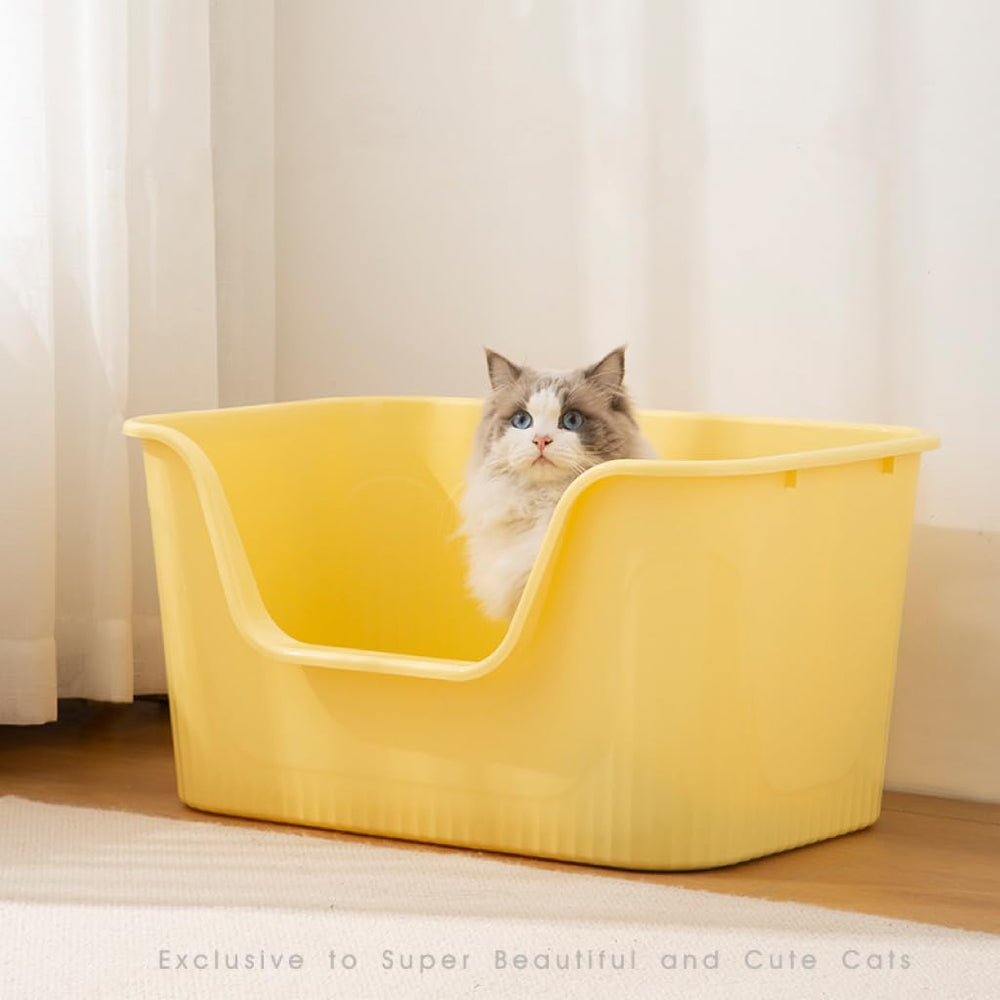 TownTime caja-litter-disenio-minimalista-amarilla: estilo limpio que complementa la casa.