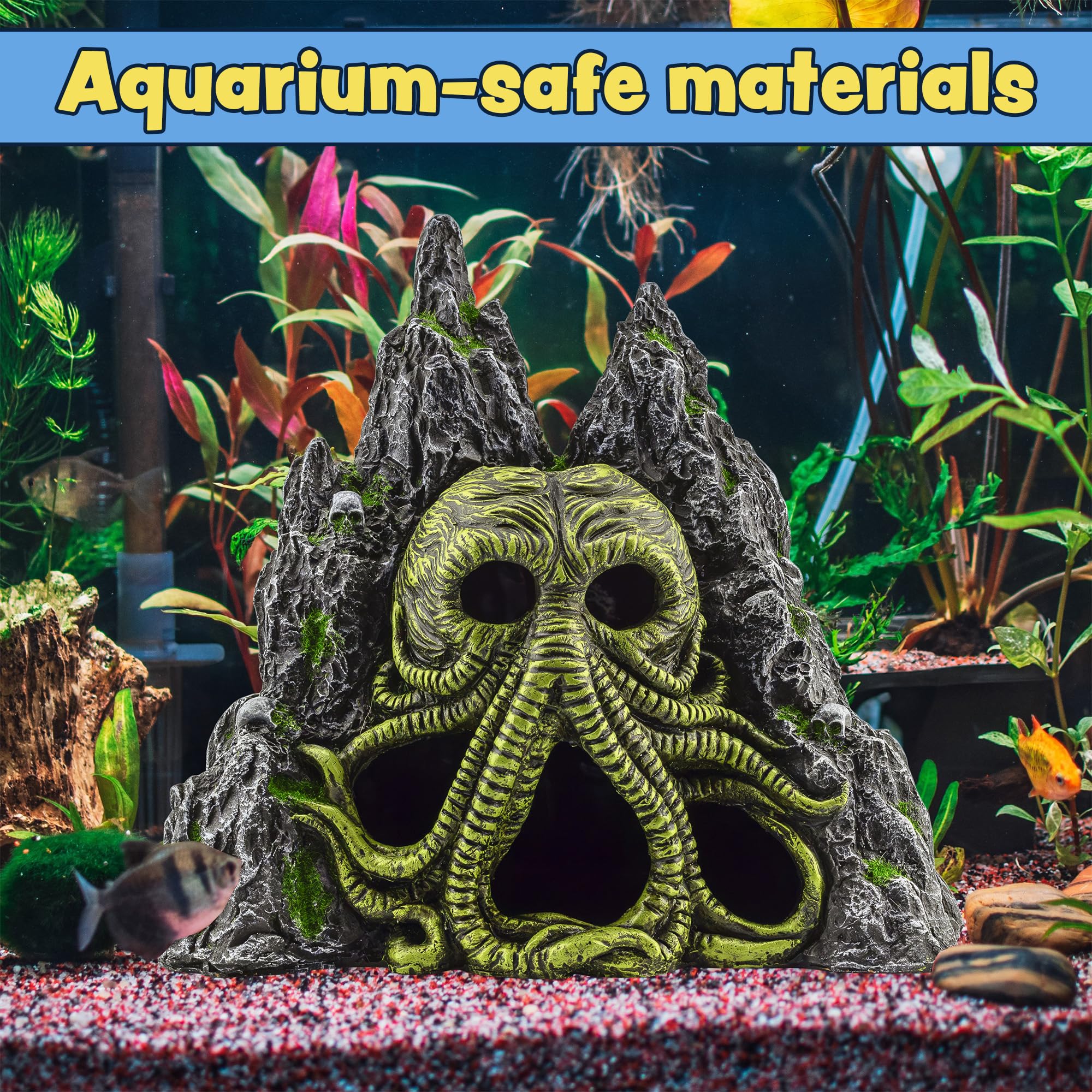 Toy Vault Cthulhu Caverna Acuario, decoración temática para terrarios
