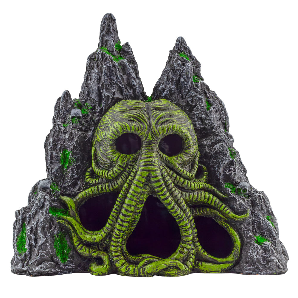 Toy Vault Cthulhu Monster, estatua para acuario con caverna que realza la temática