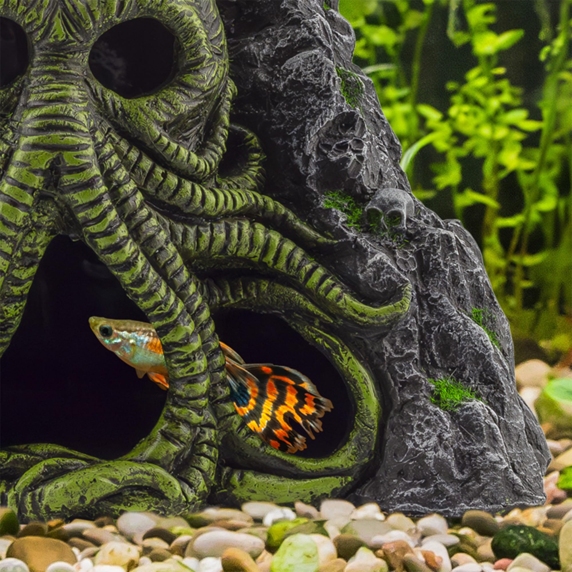 Toy Vault Decoracion Acuario Cthulhu, figura de resina duradera