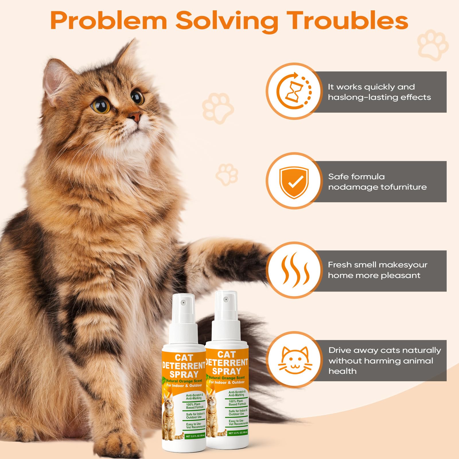 TPBEHMZ Deterrente para gatos, etiqueta frontal, fórmula natural y segura para mascotas
