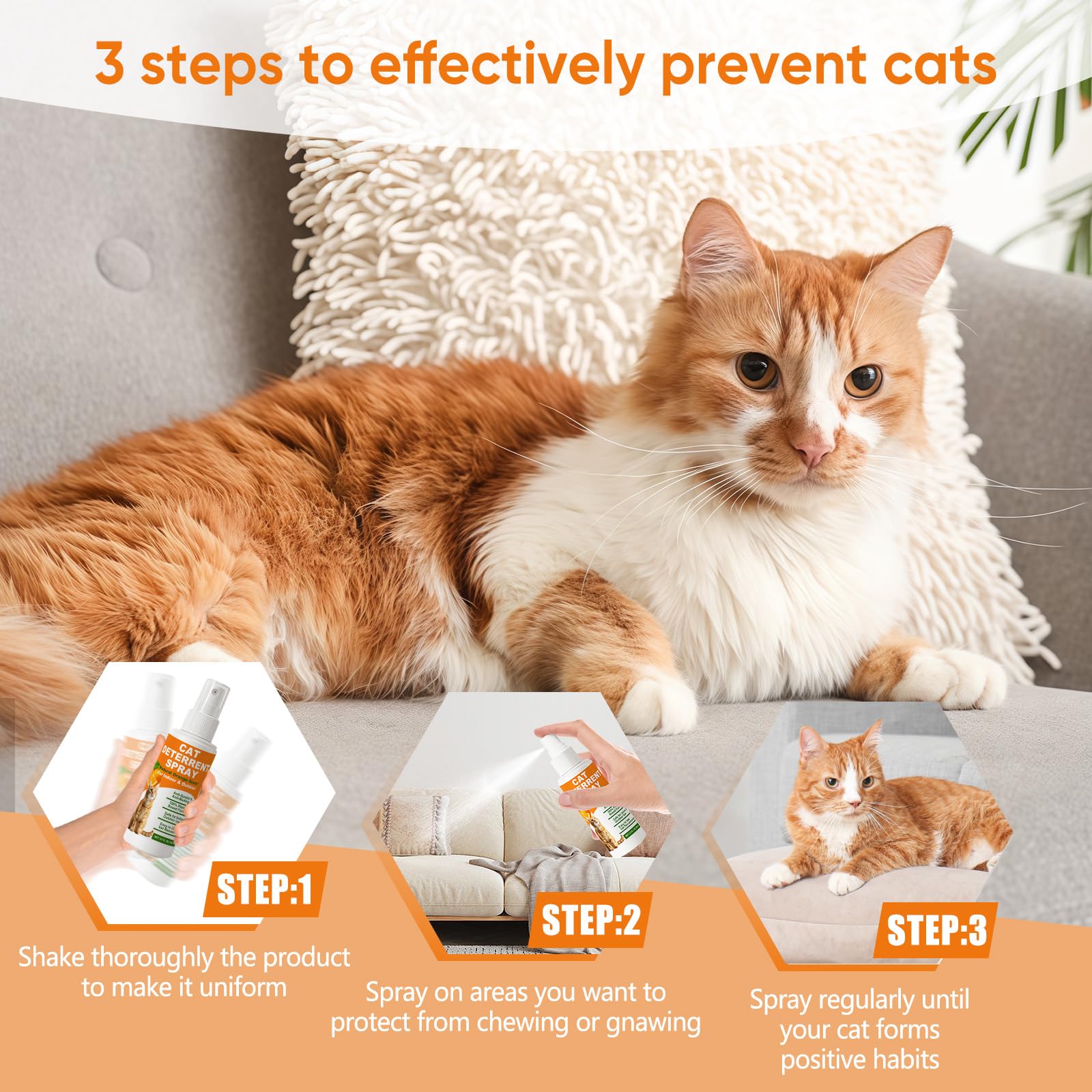 TPBEHMZ Deterrente para gatos, spray en mano, entrenamiento suave para áreas designadas