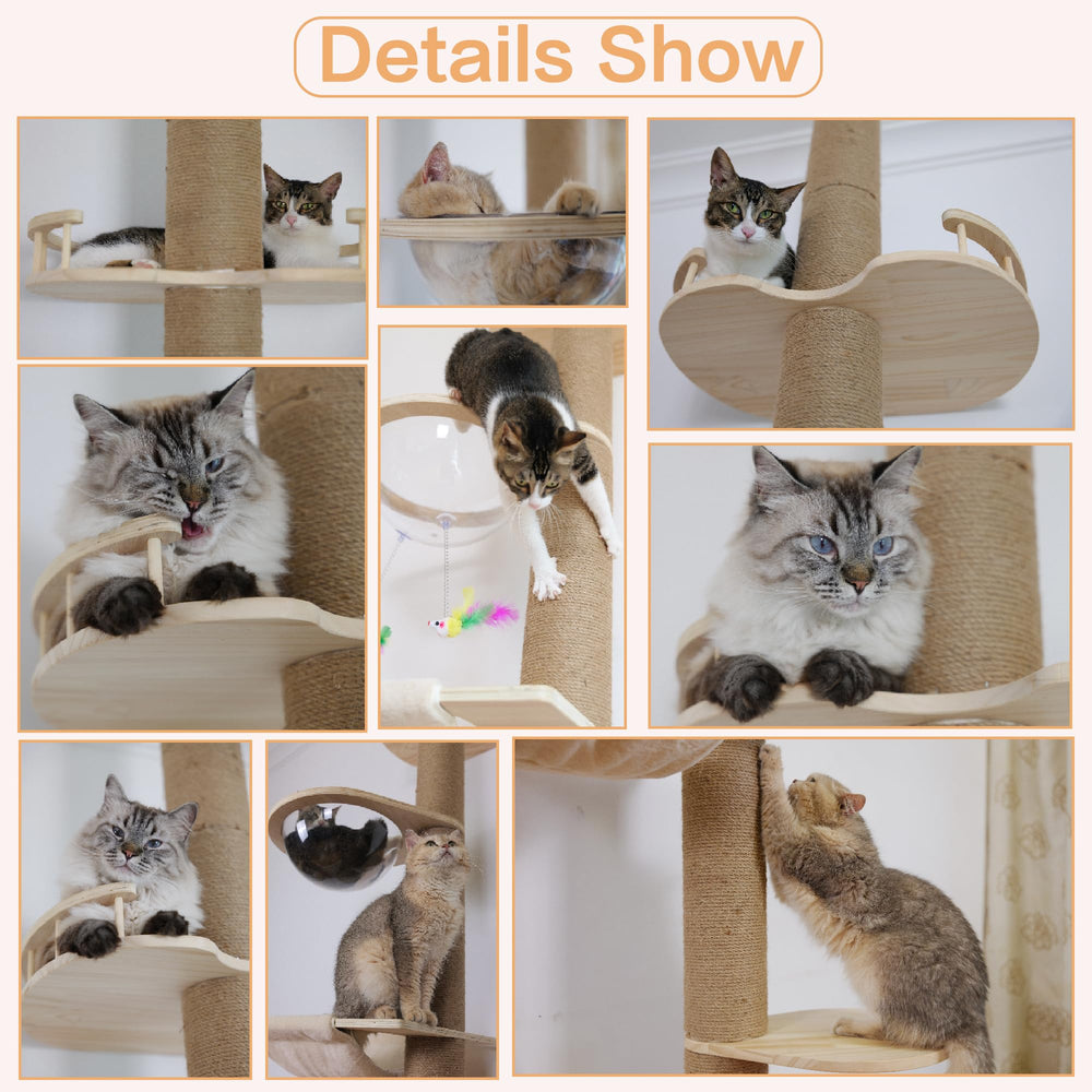 TQEW Arbol Gato: madera de pino CARB y cuerda de sisal