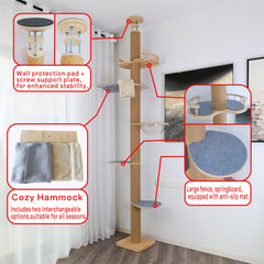 TQEW Arbol Gato: postes de sisal 8 para rascar y trepar