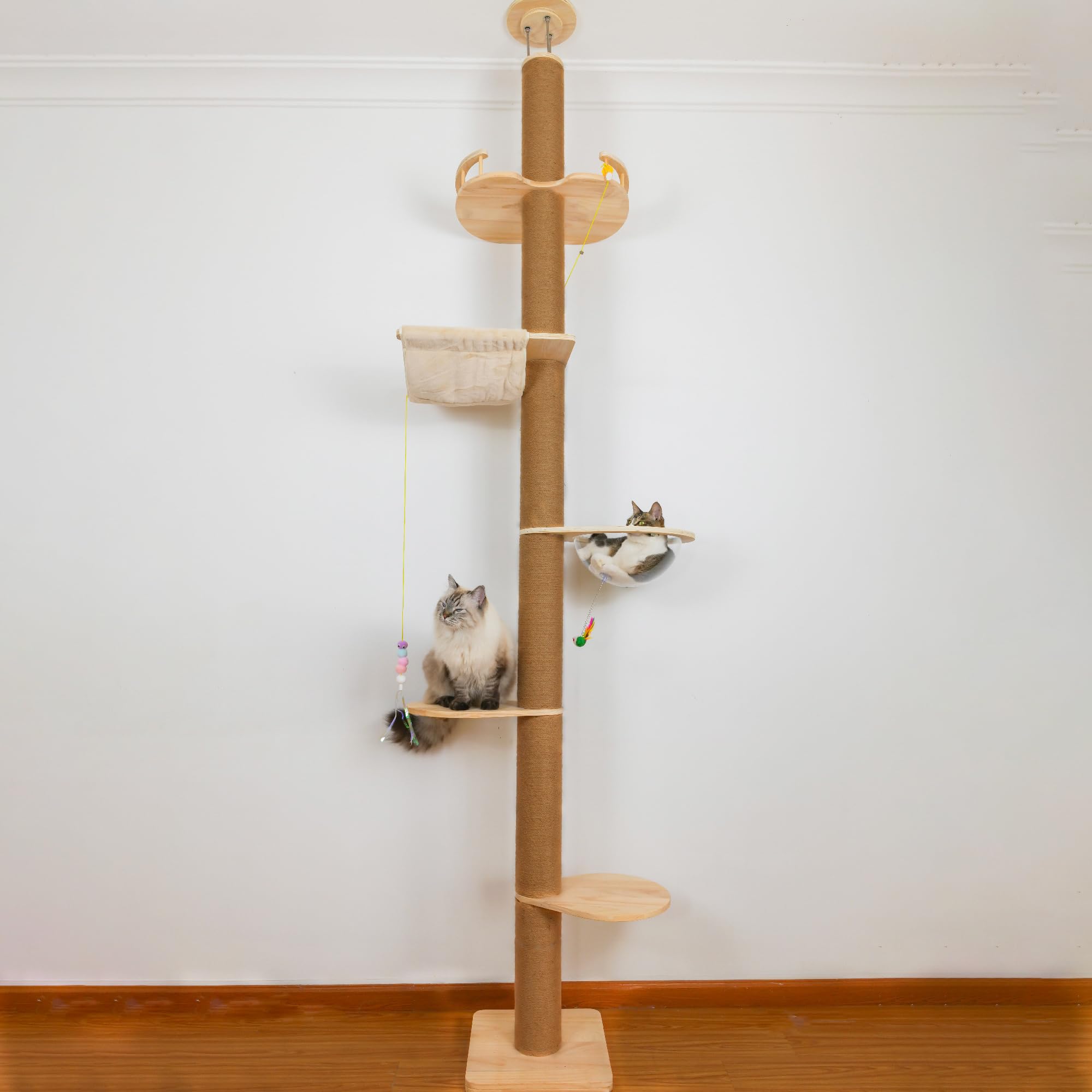 TQEW Arbol Gato: columna ajustable suelo-techo para trepar seguro