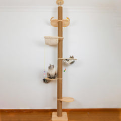 TQEW Arbol Gato: columna ajustable suelo-techo para trepar seguro